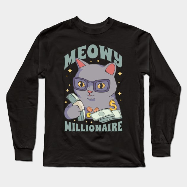 Feline Fortune Aficionado Long Sleeve T-Shirt by Life2LiveDesign